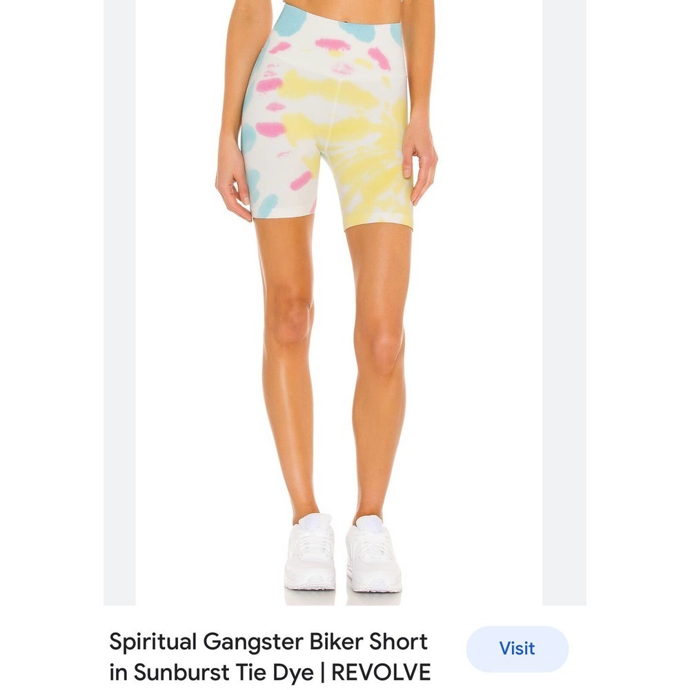 Spiritual Gangster Biker Shorts in sunburst tie dye size XS/S